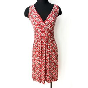 Boden Red‎ Palm Print Effie Jersey Dress.